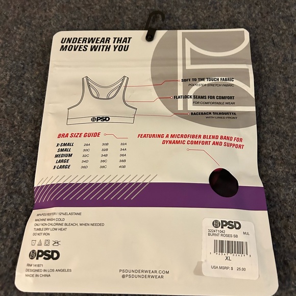 PSD Burnt Roses Sportsbra XL new in package - Picture 3 of 4